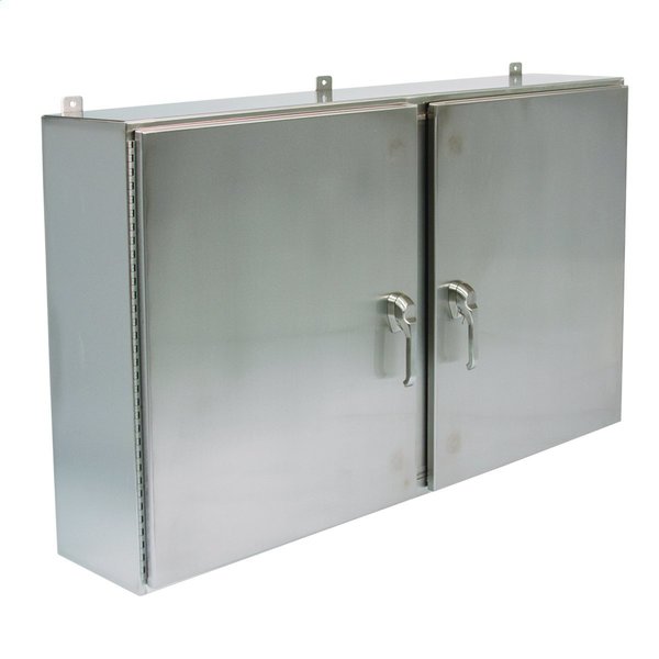 Wiegmann Stainless Steel Enclosure, 12 in H, 24 in D, NEAM 4X, Hinged SSN4304810WF3PT